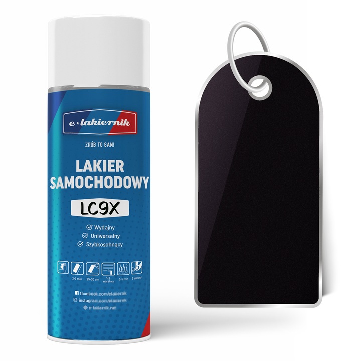 Vopsea auto, Lakier Samochodowy w Sprayu Oryginalny VOLKSWAGEN LC9X Deep Black