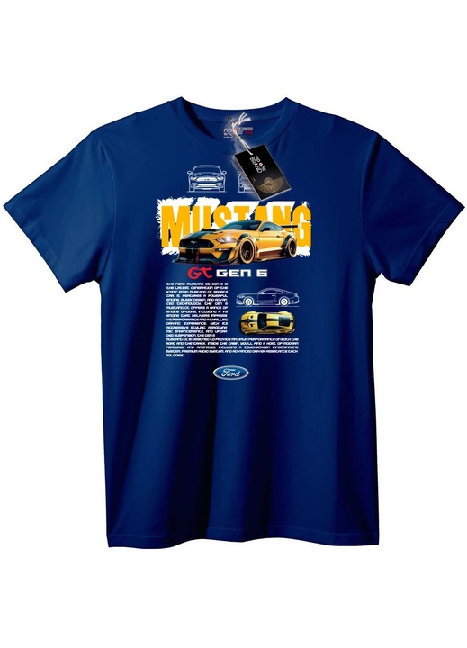 Tricou Mustang GT Gen 6, Bleumarin