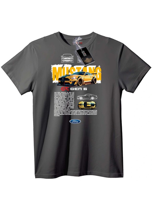 Tricou Mustang GT Gen 6, Gri