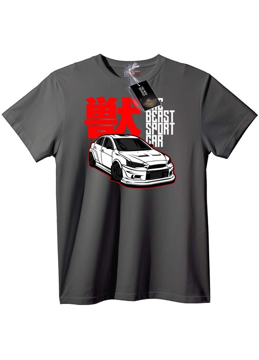 Tricou Beast Sport Car, Gri, 4XL