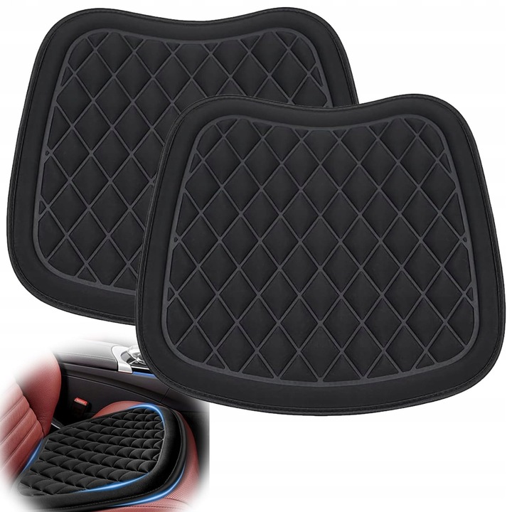 Husa pentru scaun auto, neagra, 49,5x51cm, cu buzunar, set 2 bucati