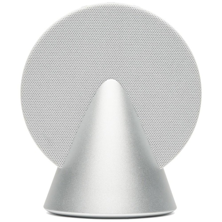 Boxa portabila wireless Lexon Conic, Bluetooth, Autonomie 12h, Timp incarcare 5h, USB-C, Silver