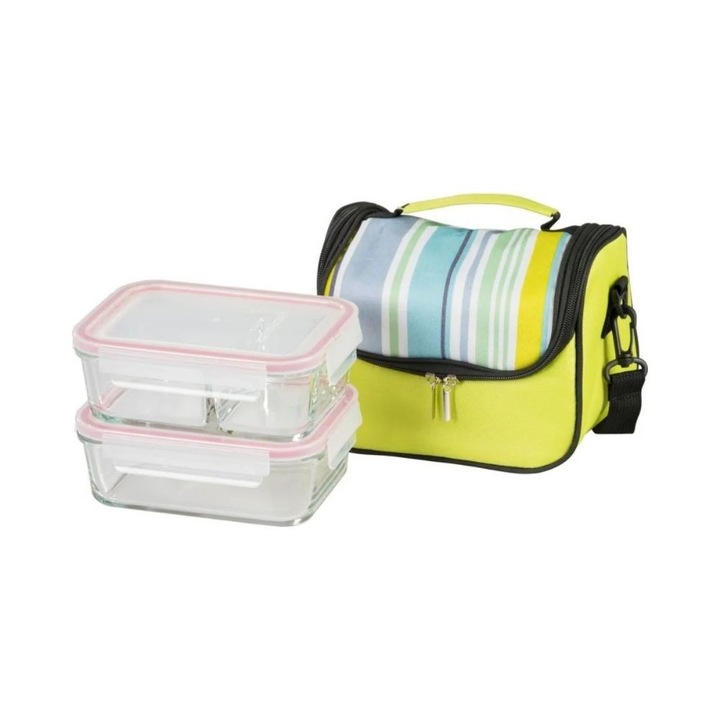 Set 2 caserole MagicHome din sticla, 900 ml + 900 ml, cu geanta termoizolanta