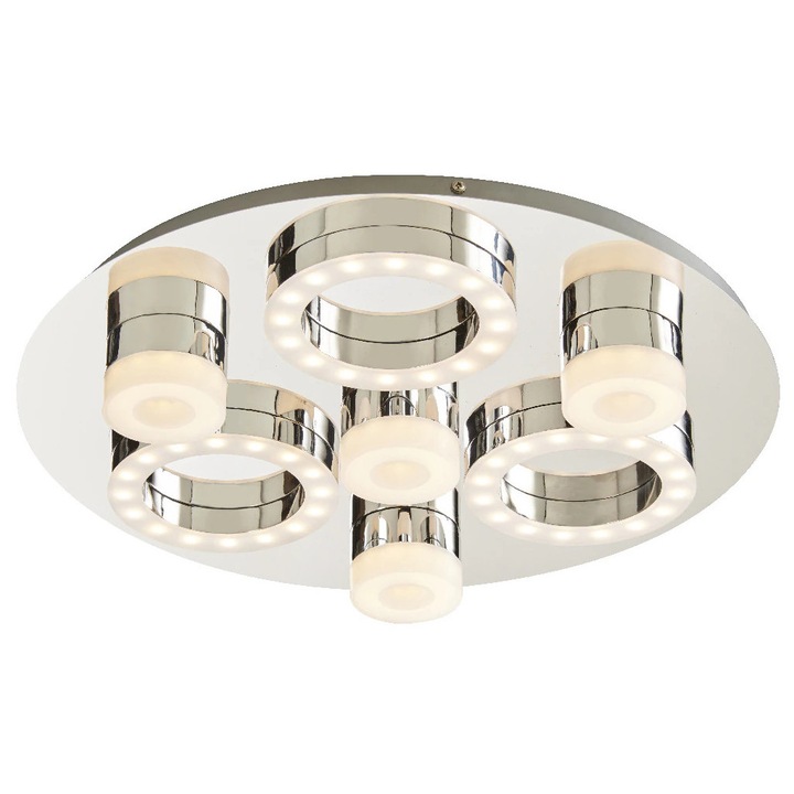 LED плафониера, 1 x 18, 3 W, хром, метал и пластмаса GoodHome