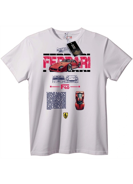 Tricou Ferrari F40, Alb