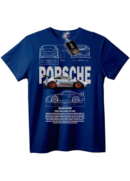 Tricou Design Porsche 911 GT3 RS, Bleumarin