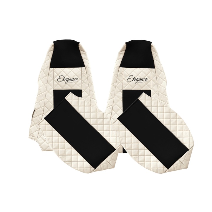 Huse scaune set F-CORE ELEGANCE Q, tetiera integrata, sampanie, 2 piese