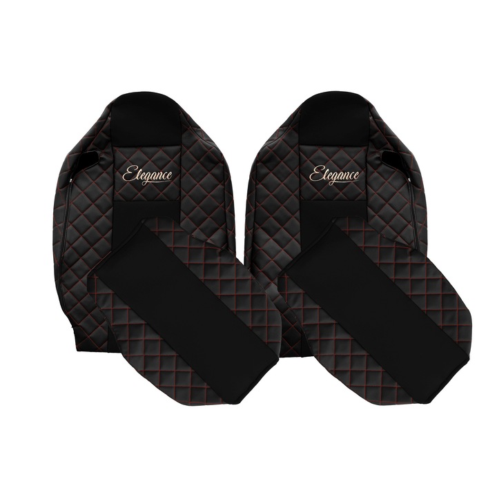 Huse scaune F-CORE, set 2 piese, negru/roșu, pentru Renault T 01.14-04.21