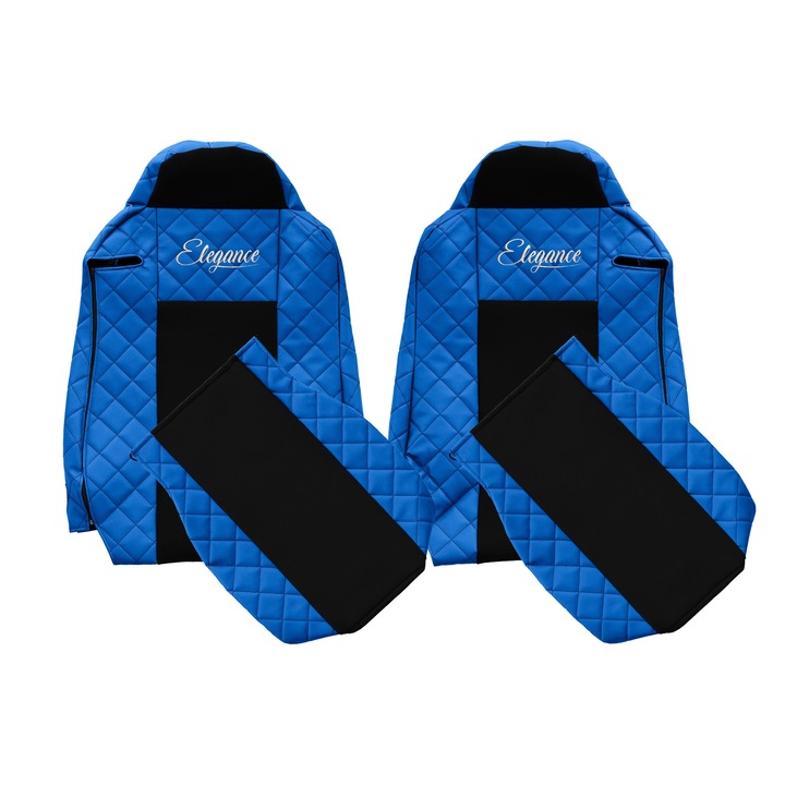 Huse scaune set 2 piese, F-CORE, ELEGANCE Q, albastru, IVECO STRALIS HI-WAY/Xp