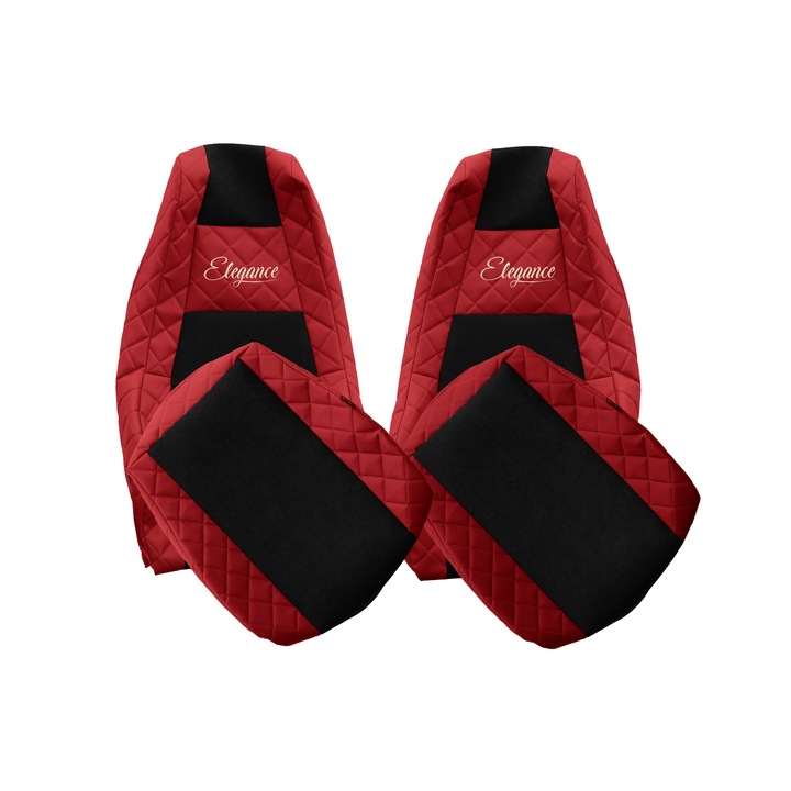 Huse scaune set 2 piese, F-CORE, ELEGANCE Q, rosu, compatibile SCANIA R/S NEXTGEN