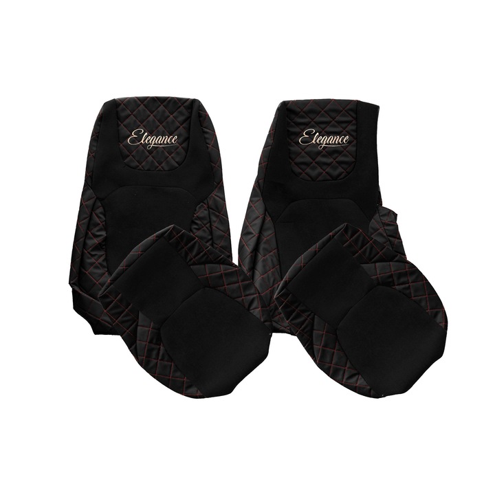 Huse scaune, F-CORE, ELEGANCE Q, Pasager pliabil, Negru/Rosu, set 2 piese