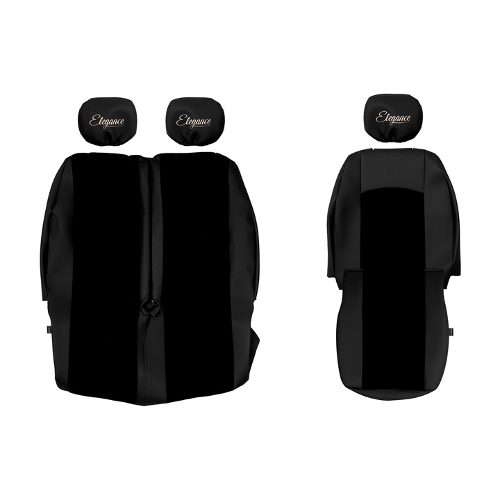 Huse scaune, F-CORE, Elegance S, 1+2, Negru, set 3 piese