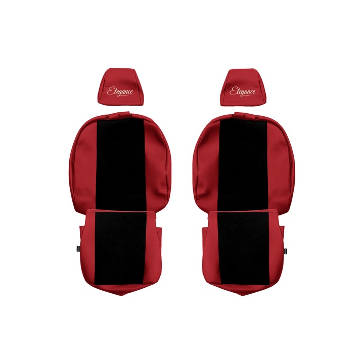 Huse scaune F-CORE, Elegance S, 1+1, Rosu, pentru Ford Transit Custom I, set 2 piese