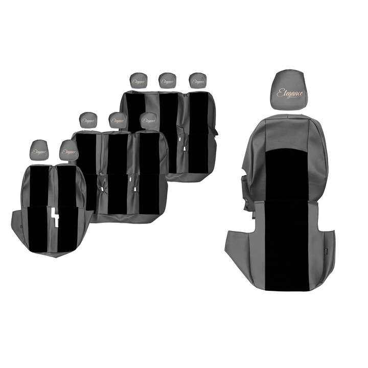 Huse scaune F-CORE, ELEGANCE S, 9 locuri, Gri, 3 randuri