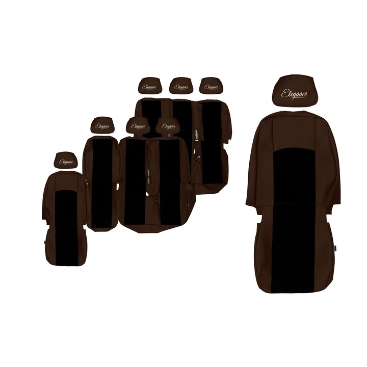 Huse scaune F-CORE ELEGANCE S, 8 locuri, 3 randuri, maro, set