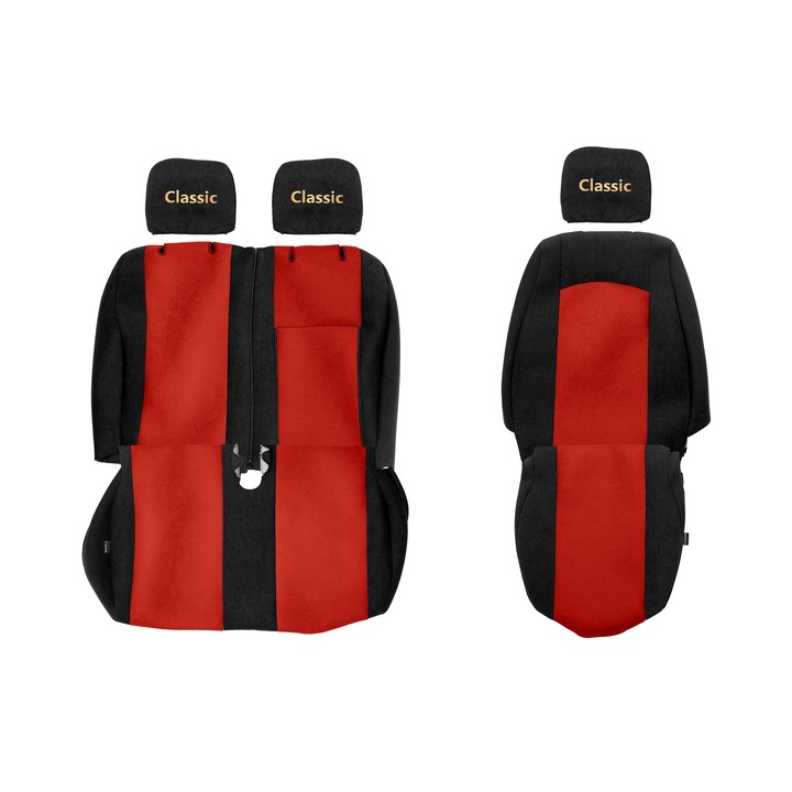 Huse scaune F-CORE CLASSIC set 3 piese, rosu, pentru Mercedes Sprinter II, Volkswagen Crafter I