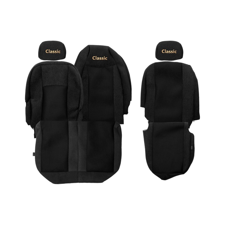 Huse scaune F-CORE, set 3 piese, negru, pentru RENAULT MASTER III, OPEL MOVANO B, NISSAN NV400