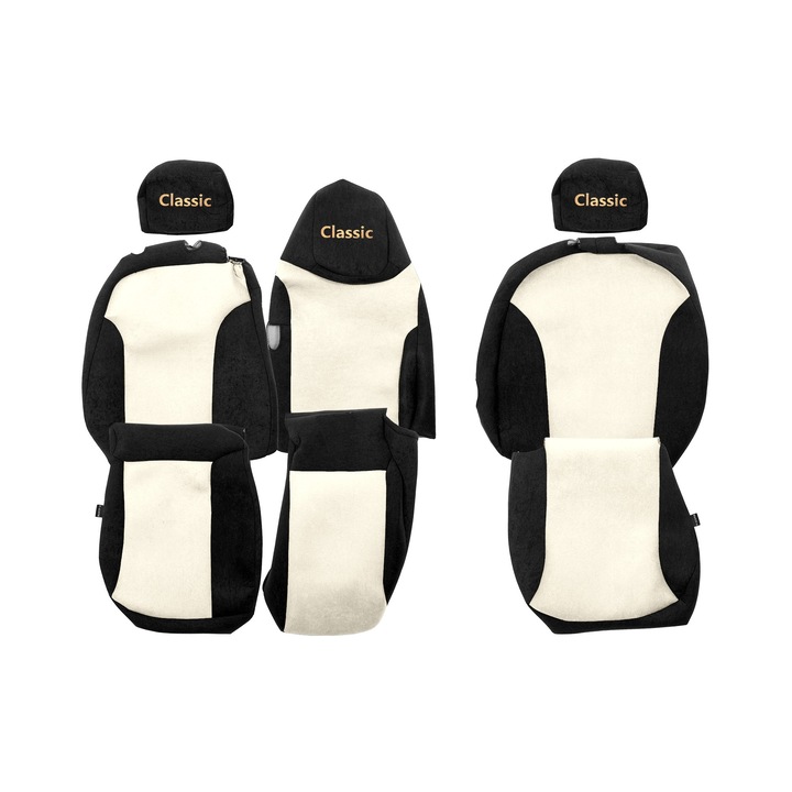 Huse scaune F-CORE 1+2, textil, sampanie, set 3 piese