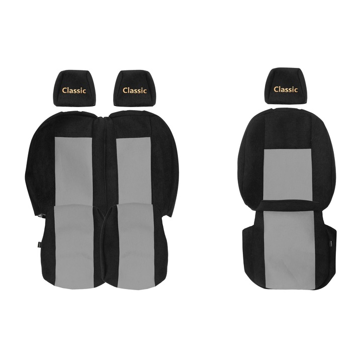 Huse scaune F-CORE, CLASSIC, 1+2, Gri, set 3 piese