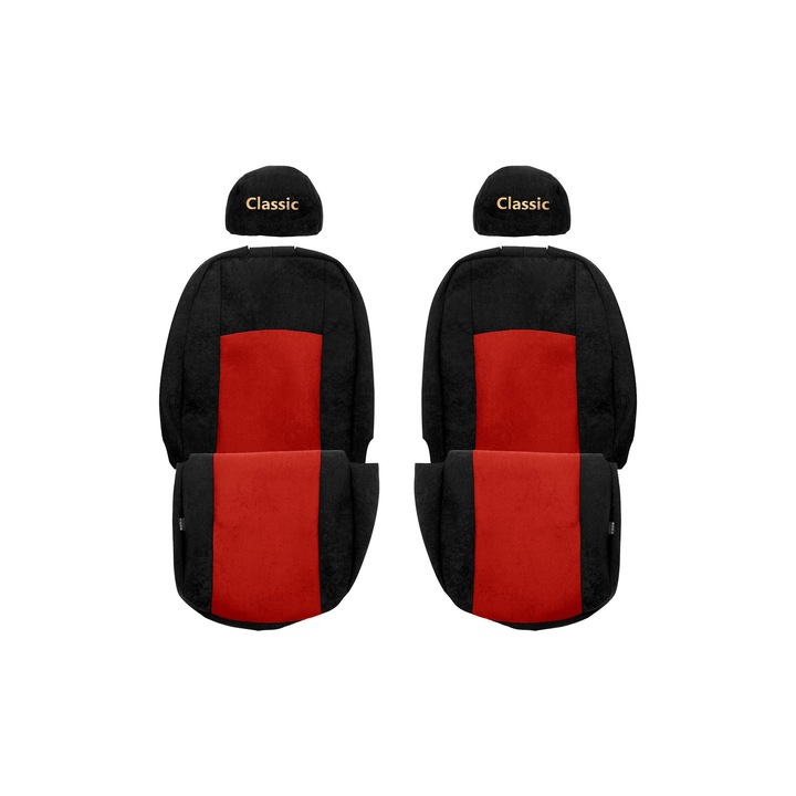 Huse scaune F-CORE, pentru Volkswagen, set 2 piese, rosu, material textil