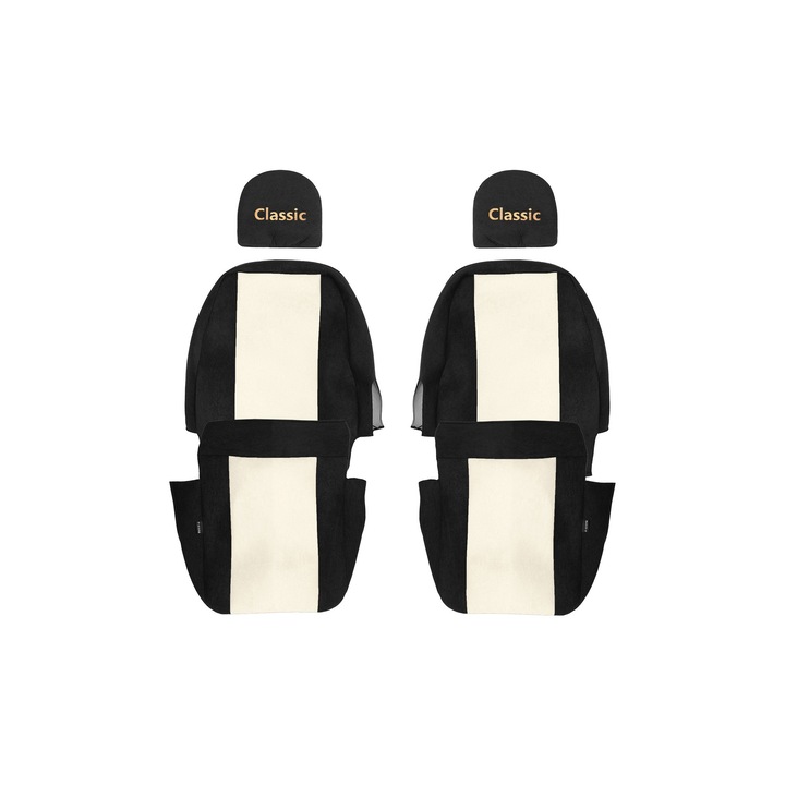 Huse scaune F-CORE CLASSIC set 1+1, sampanie, 2 piese
