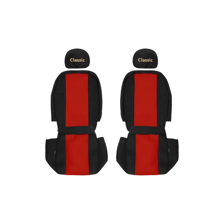 Huse scaune F-CORE set 2 piese roșu 1+1 pentru Renault Trafic II, Opel Vivaro I, Nissan Primastar