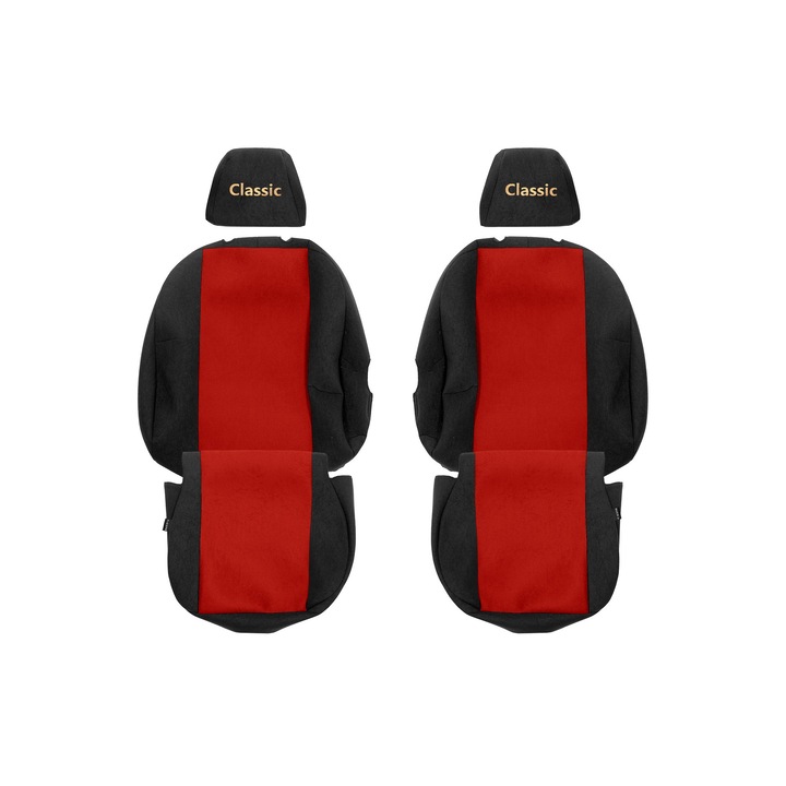 Huse scaune F-CORE, set 1+1, rosu, textil, pentru Ford Transit Custom I 01.12-12.22