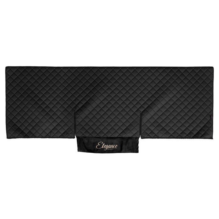 Husă pentru pat F-CORE, ELEGANCE Q, neagră, piele ecologică, 1 piesă