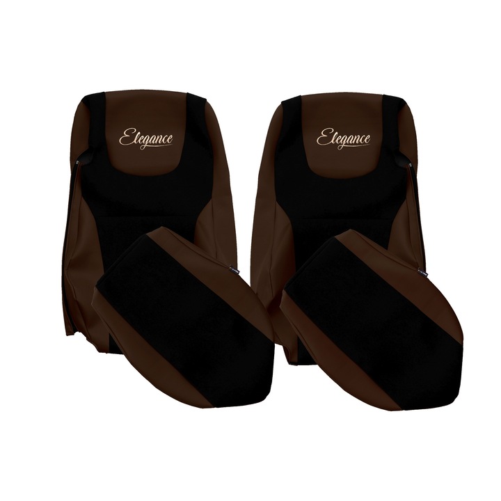 Huse scaune set, F-CORE, ELEGANCE S, maro, piele ecologică, 2 piese