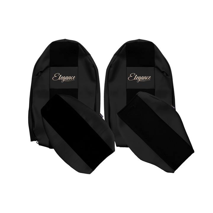 Huse scaune F-CORE, set 2 piese, negru, pentru camion