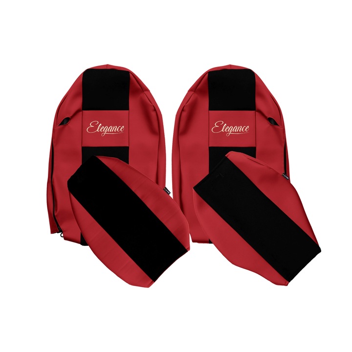 Huse scaune F-CORE ELEGANCE S set 2, roșu, piele ecologică, începând de la 01.07.2007 până la 12.10.2010