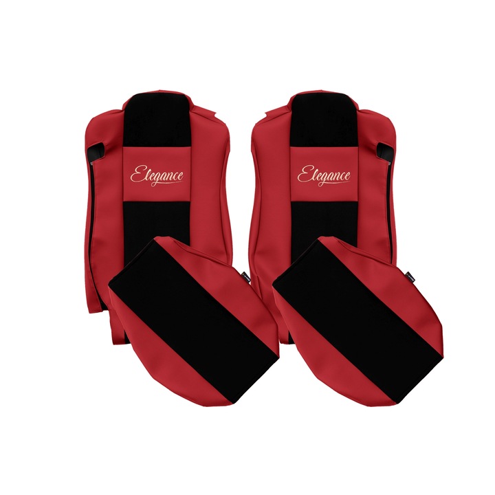 Huse scaune, F-CORE, seria ELEGANCE S, rosu, set 2 piese, pentru camioane
