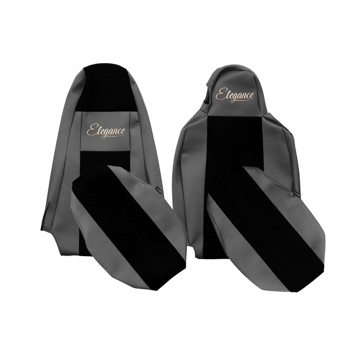 Huse scaune F-CORE ELEGANCE S set 2 piese, gri, pasager integrat, sofer integrat