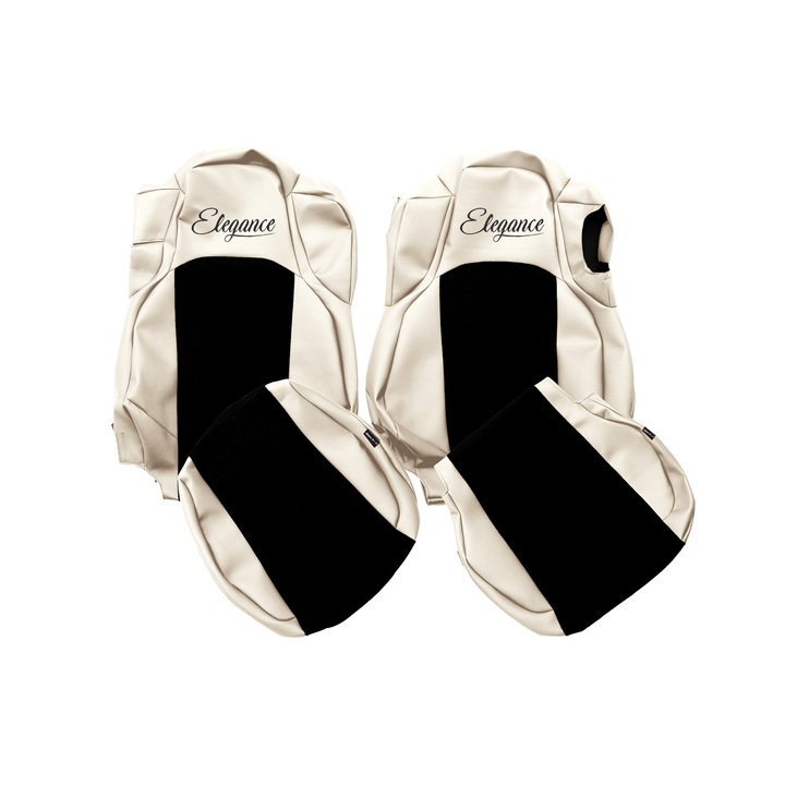 Huse scaune F-CORE, set 2 piese, ventilat sofer, pliabil pasager, sampanie, compatibile MERCEDES ACTROS MP 4/MP 5