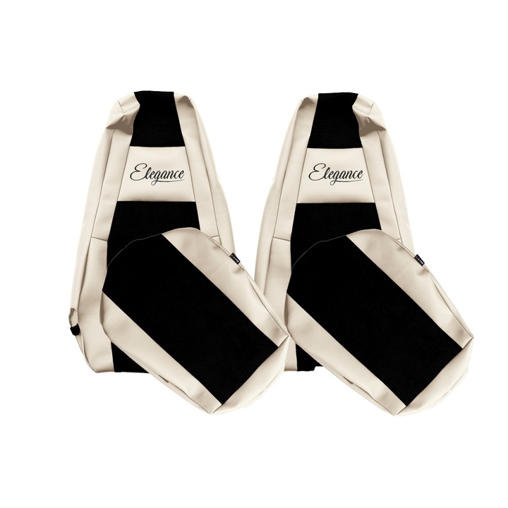 Huse scaune, F-CORE, seria ELEGANCE S, piele ecologică, sampanie, set 2 piese