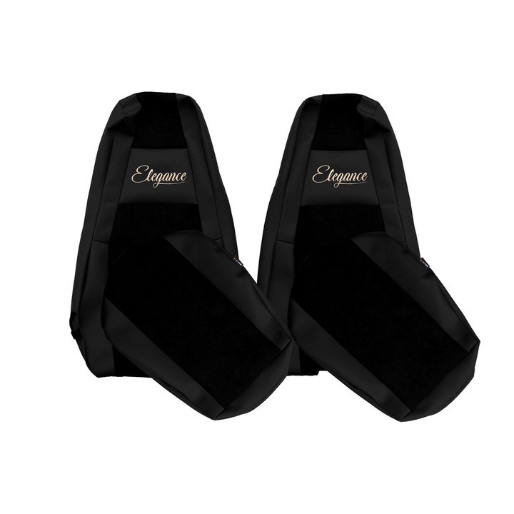 Huse scaune F-CORE, serie ELEGANCE S, Negru, set 2 piese, compatibile SCANIA R/S NEXTGEN