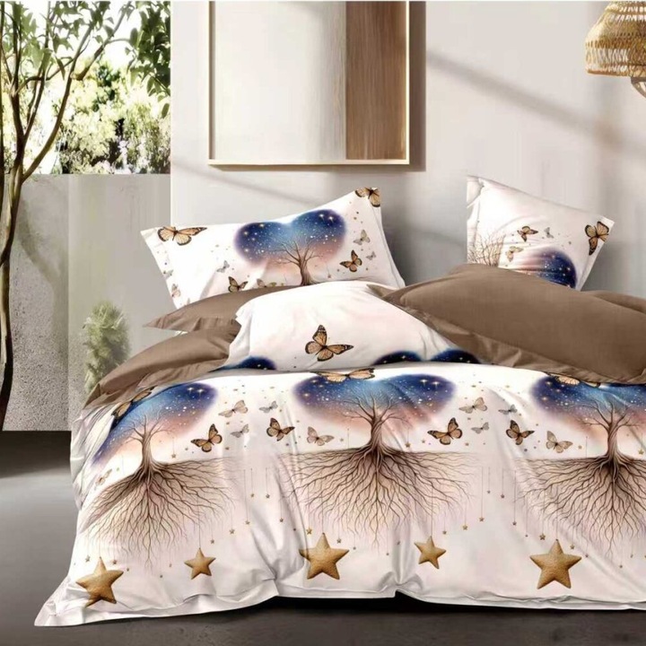 Lenjerie Finet 6 piese cu husa de pat pentru saltea de 160x200 si 180x200 nr29