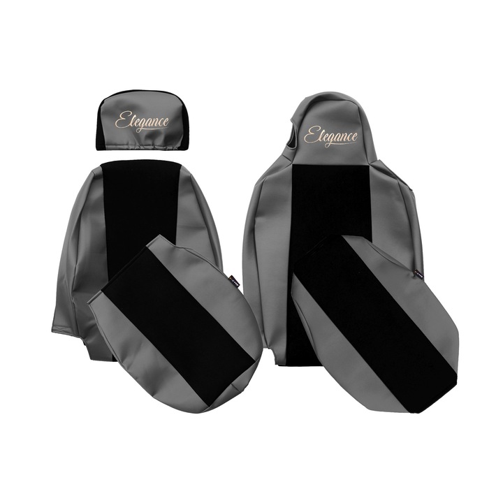 Huse scaune, F-CORE, serie ELEGANCE S, Gri, 2 piese