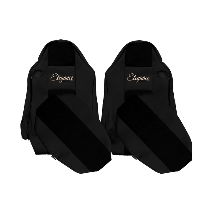 Huse scaune F-CORE pentru camion MAN TGX, set 2 piese, piele ecologică, negru