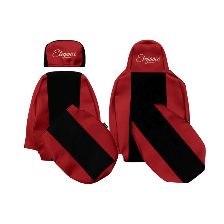 Huse scaune, F-CORE, ELEGANCE S, Pasager pliabil, Tetiere inguste, Rosu, set 2 piese