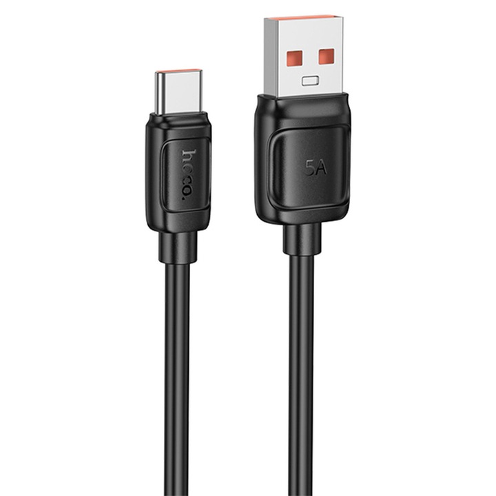 Cablu Date si Incarcare Hoco X115 USB-A la USB-C PD100W QC3.0, 1m, Negru