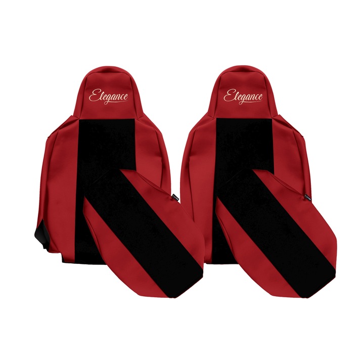 Huse scaune set, F-CORE, roșu, piele ecologică, 2 piese