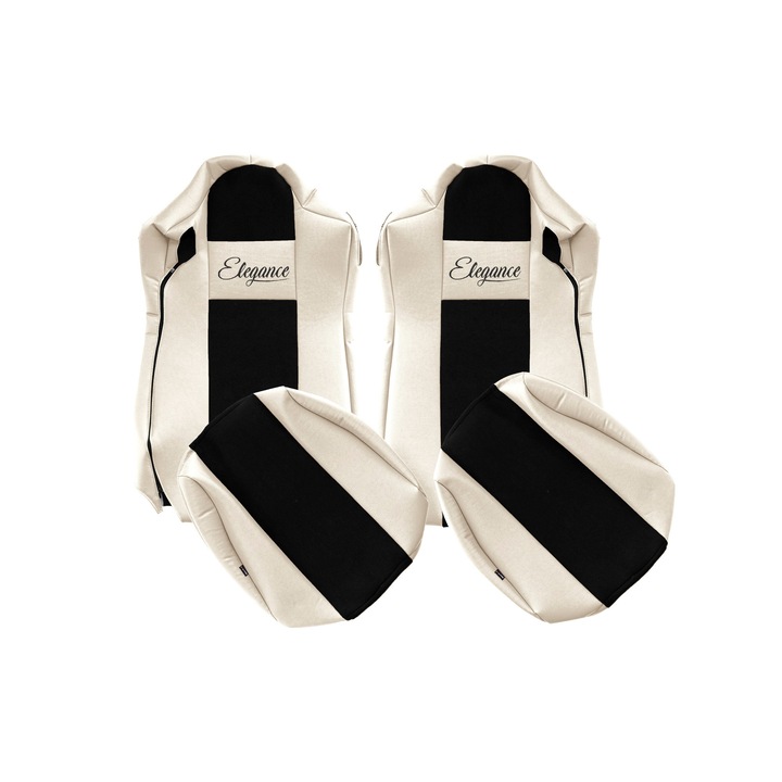 Huse scaune F-CORE, ELEGANCE S, 2 piese, piele ecologică și textil, sampanie