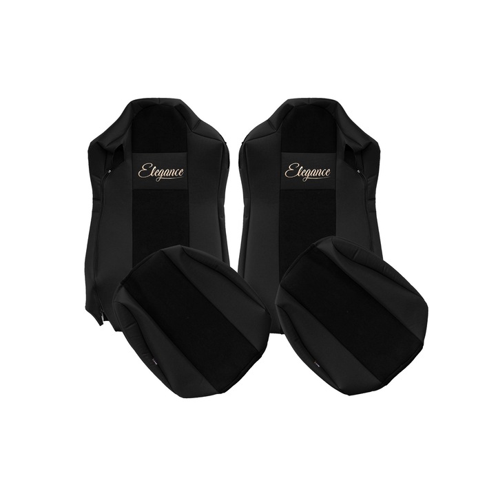 Huse scaune auto, F-CORE, seria ELEGANCE S, 2 piese, negru, pentru IVECO STRALIS S-WAY