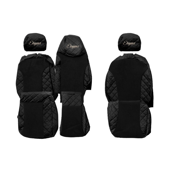 Husă scaun set 3 piese, F-CORE, negru, pentru FIAT TALENTO, RENAULT TRAFIC III, OPEL VIVARO II, NISSAN NV300