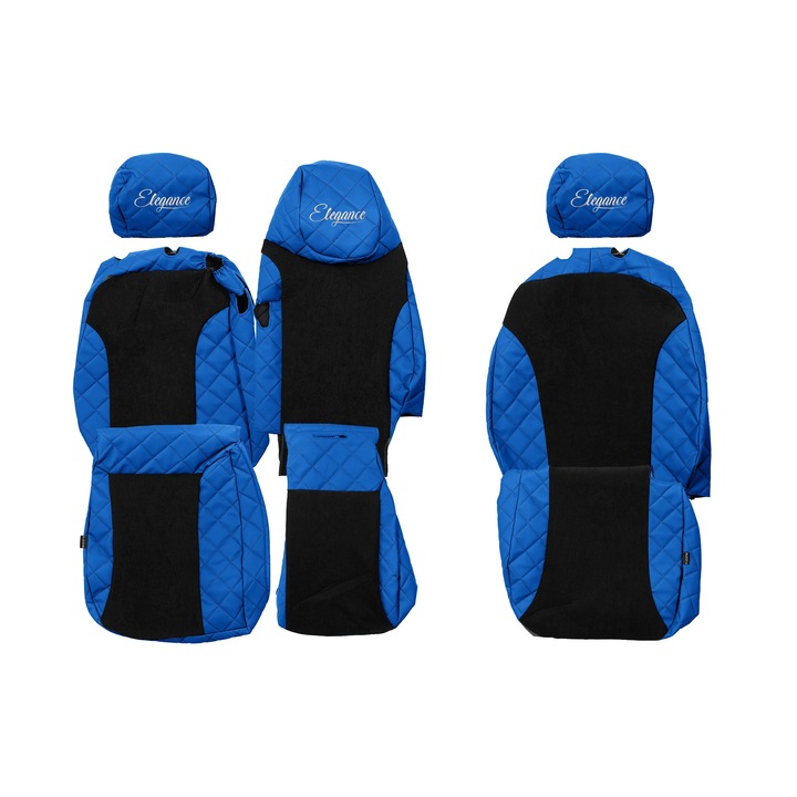 Huse scaune F-CORE ELEGANCE Q 1+2, Albastru, set 3 piese