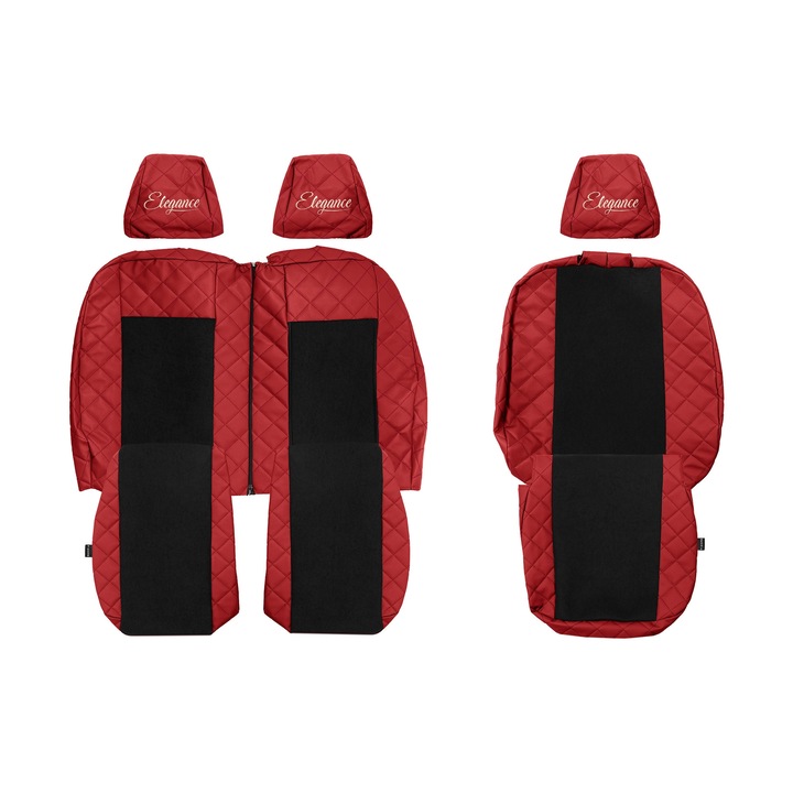 Huse scaune F-CORE ELEGANCE Q, 1+2 piese, acces compartimente, roșu