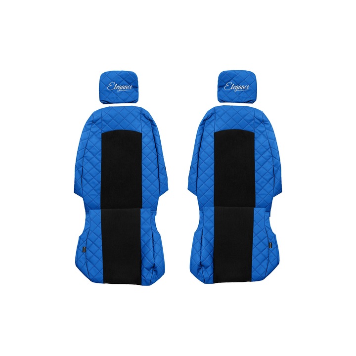 Huse scaune F-CORE ELEGANCE Q, 2 piese, Albastru, pentru Mercedes Sprinter II si Volkswagen Crafter I