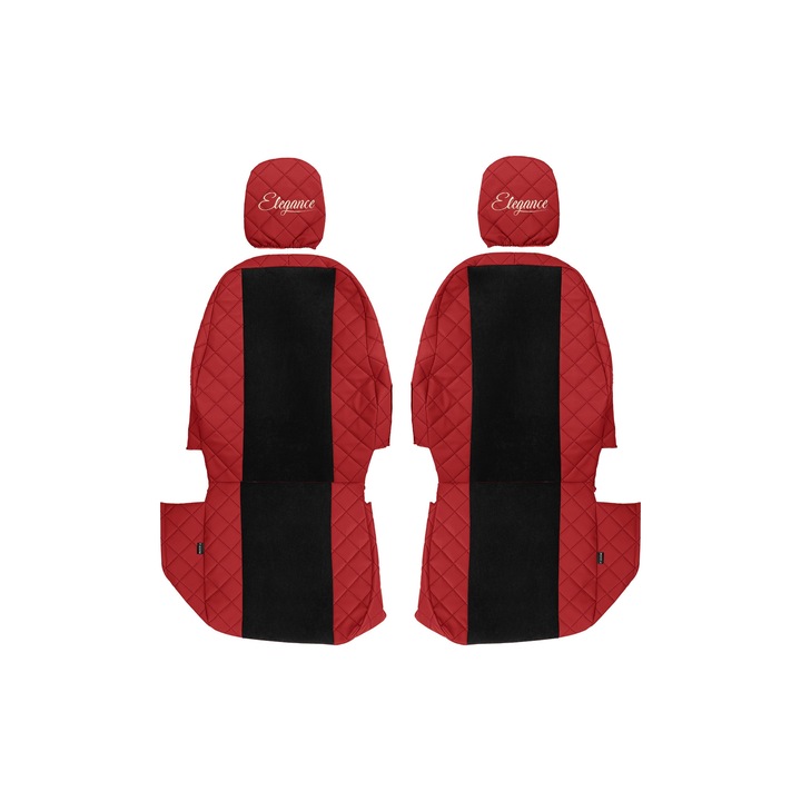 Huse scaune F-CORE, set 2 piese, rosu, pentru van, specific pentru CITROEN JUMPER III, FIAT DUCATO III, PEUGEOT BOXER III