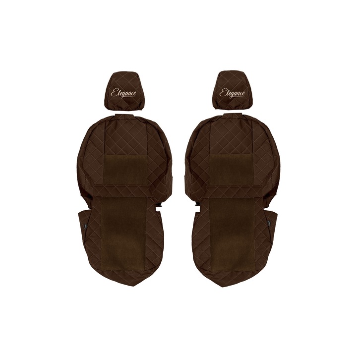 Huse scaune F-CORE ELEGANCE Q, 1+1, piele ecologică, maro, set 2 piese